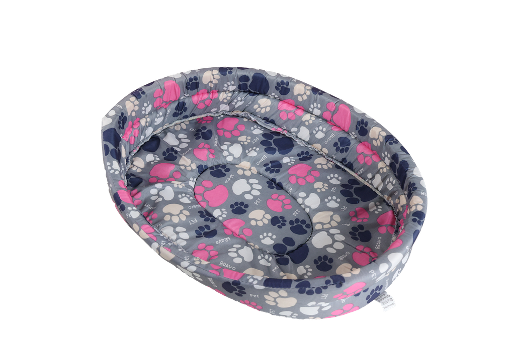 Pet Bed with Paws Grey