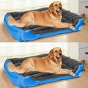 Rectangular Pet Bed – SQUARE Blue with Paws