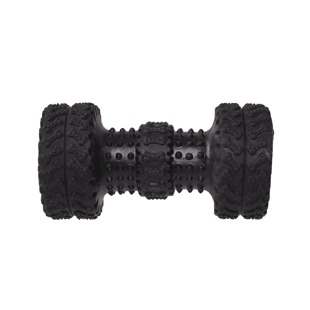 BB Dog Toy Dumbbell with Tires & Squeaker – 15cm