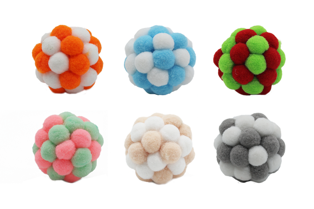 BB Cat Toy Flexible Plush Ball With Bell 4.5 cm