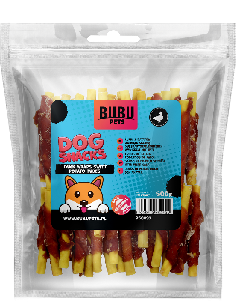 BB Dog Snacks 500g Duck Wraps Sweet Potato Tubes