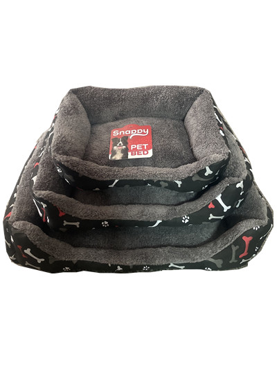 Rectangular Pet Bed – SQUARE Brown with Paws 