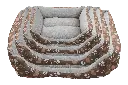 Rectangular Pet Bed PAWPRINT (Brown)