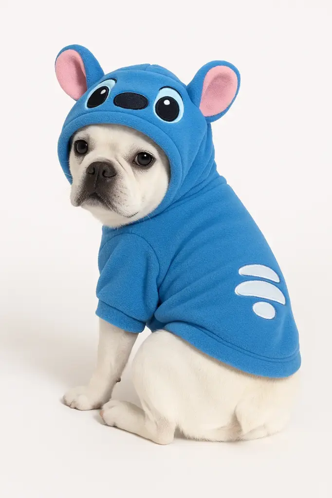 Pet Clothes - Stitch Hoodie for Dogs and Cats - Blue