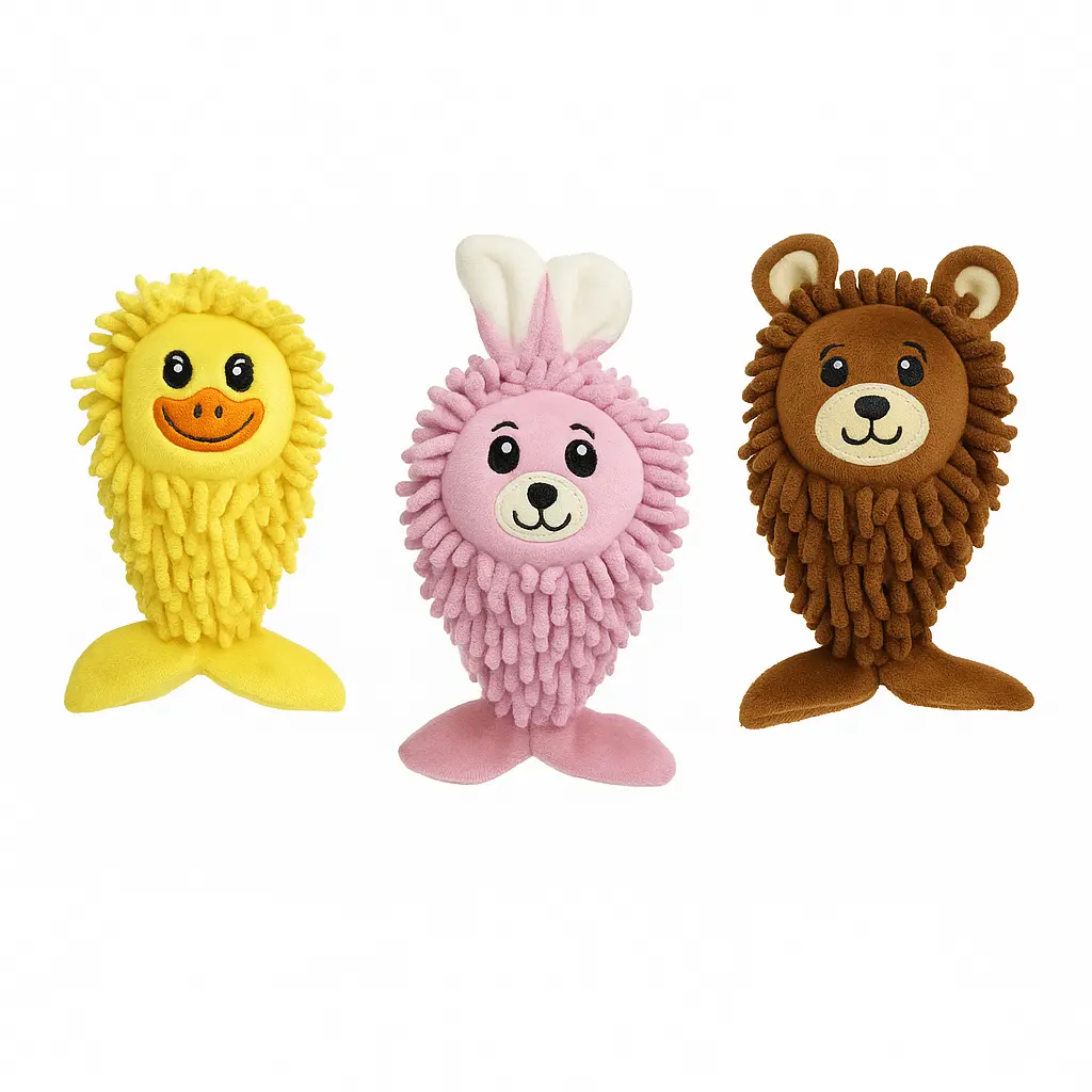 Plush Animal Mermaid Toy with Squeaker