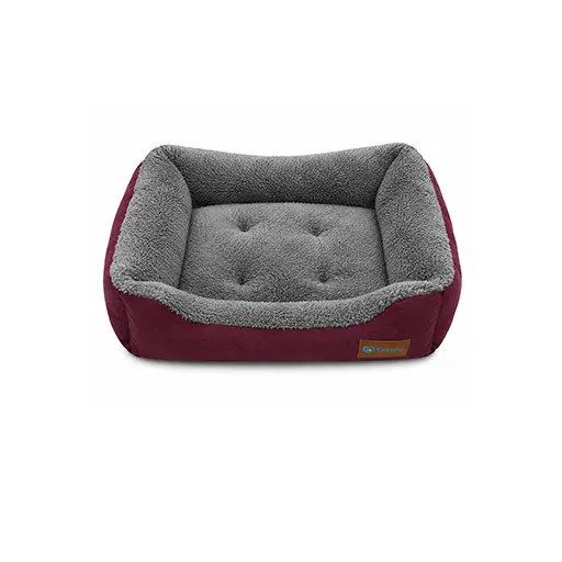 Pet Bed Cozy Haven – Grey & Maroon