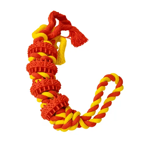 Dog dental discs on a string with a loop mint scent 38cm Turquoise || Red || Orange