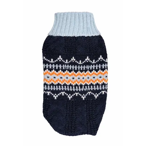 Nordic Comfort Knitted Dog Sweater – Winter Warmth Edition - Blue