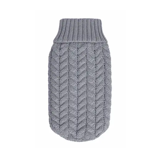 Nordic Cable Knit Winter Dog Jumper – Classic Grey