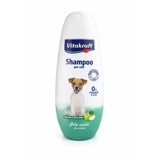 Vitakraft Short Coat Dog Shampoo with Green Apple – Protein Formula (Alcohol-Free)