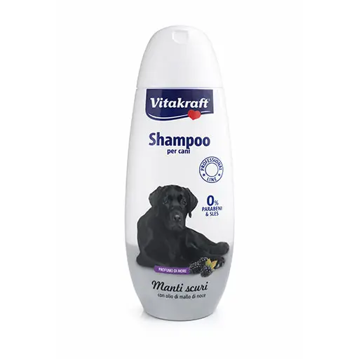 Vitakraft Black Coat Dog Shampoo with Walnut Oil – Berry Scent (Alcohol-Free) 250ml