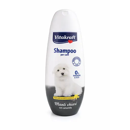 Vitakraft Light Coat Dog Shampoo with Chamomile – Vanilla Flower Scent (Alcohol-Free) 250ml