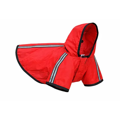 Waterproof Reflective Dog Raincoat – Red