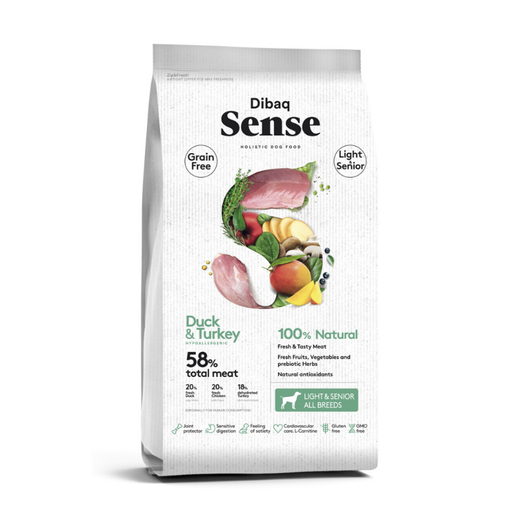 Dibaq Sense Grain Free Dog Light & Senior Duck & Turkey