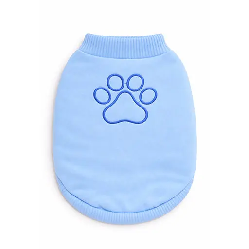 Soft Knit Paw Print Sweater for Dogs || Blue