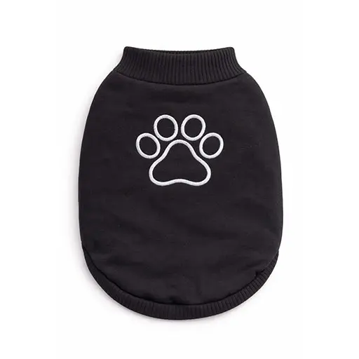 Soft Knit Paw Print Sweater for Dogs || Black