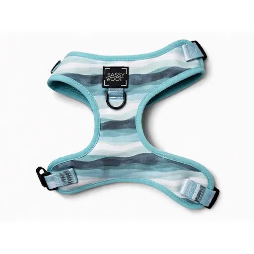 Dog Harness – Sea Blue Striped Soft Harness