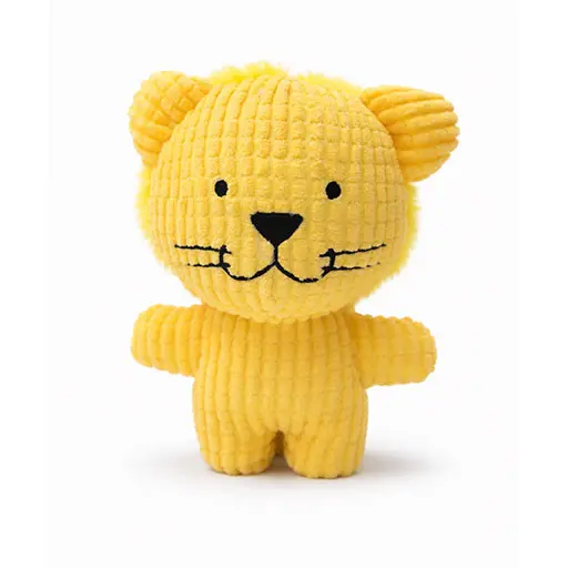 Corduroy Plush Lion Dog Toy – Sunshine Yellow