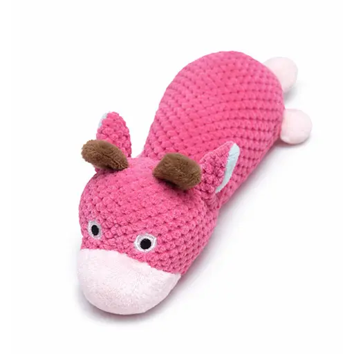 Pink Plush Animal Dog Toy – Soft & Textured