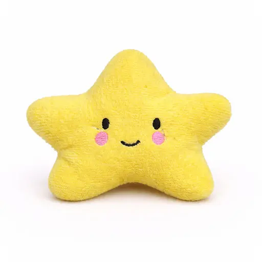 Smiley Star Plush Dog Toy – Soft & Squeaky