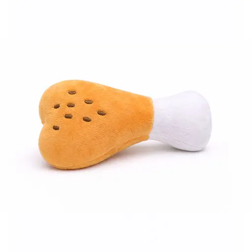 Plush Chicken Drumstick Dog Toy – Soft & Fun Squeaky Chew Toy
