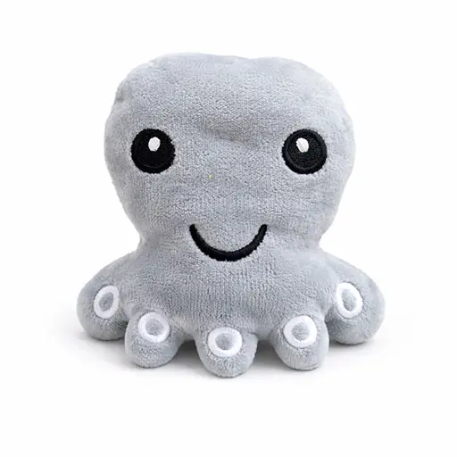 Plush Octopus Dog Toy – Grey