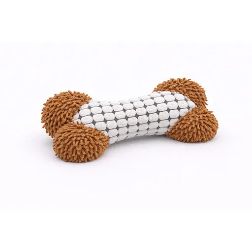 Soft Plush Bone Dog Toy – Textured Chew & Comfort Toy