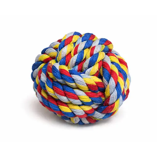 Colourful Cotton Rope Knot Ball – Durable Chew & Play Dog Toy