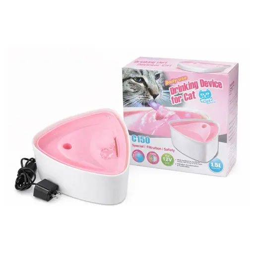 Cat Water Fountain 1.5L – Quiet Automatic Drinking Fountain with Filter (Pink)