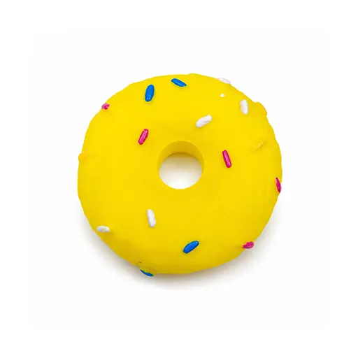 Orange Squeaky Doughnut Pet Toy