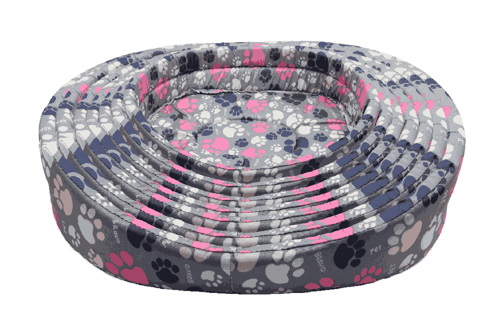 Pet Bed with Paws Grey