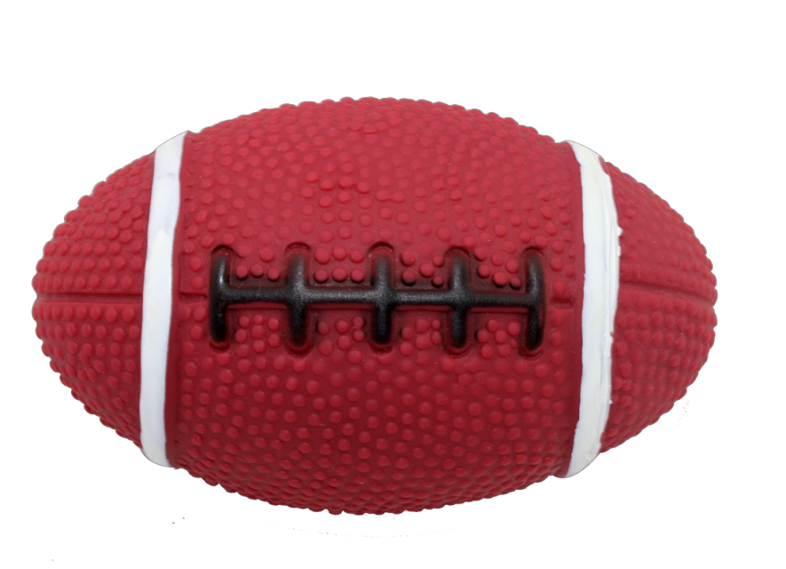 Dog toy rugby ball with squeaker 10cm