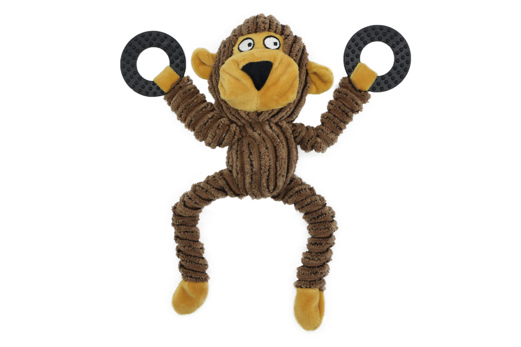 BB Dog toy Monkey || Calf || Bear with rings and squeaker 25x14cm