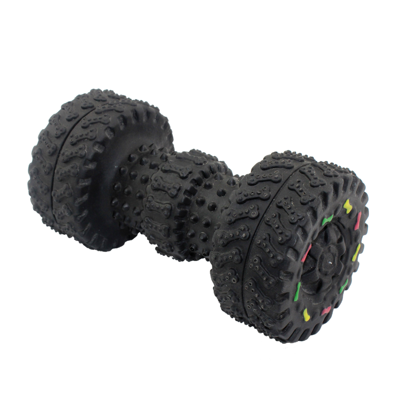 BB Dog Toy Dumbbell with Tires & Squeaker – 15cm