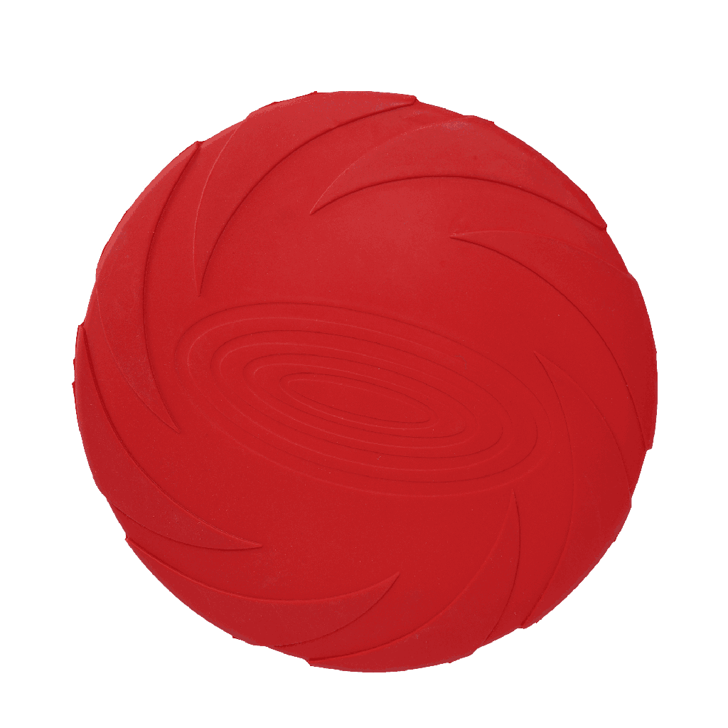 BB Rubber Frisbee Dog Toy - Vanilla Scent (22cm, Red/Yellow/Orange)