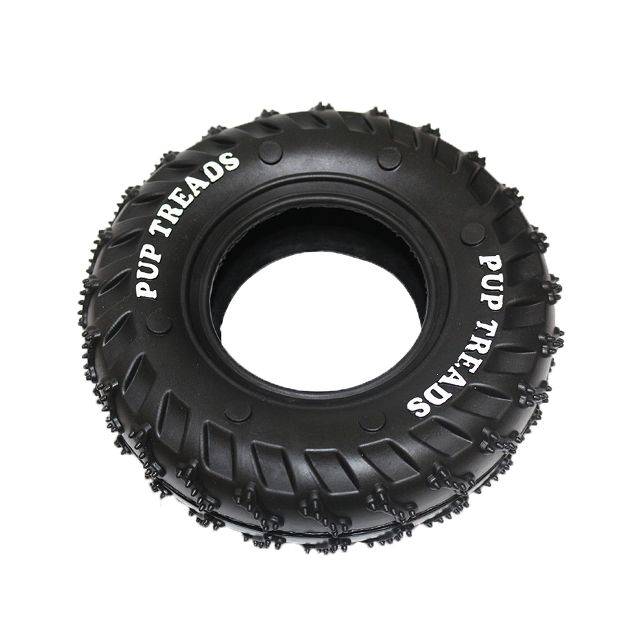 BB Dog Toy – Rubber Tire with Milk Scent (15.5cm, Black and Blue)