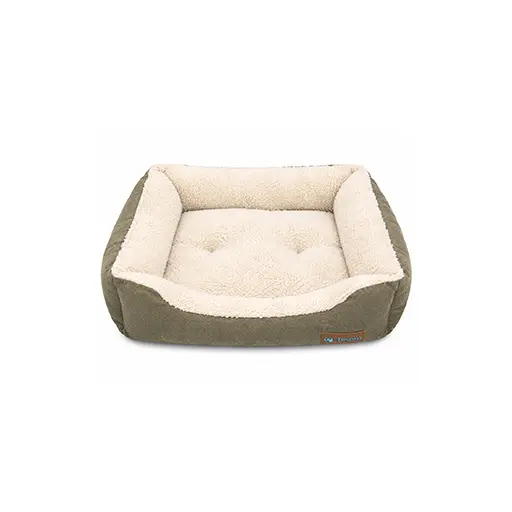 Pet Bed - Cozy Haven – Muddy Green & Beige