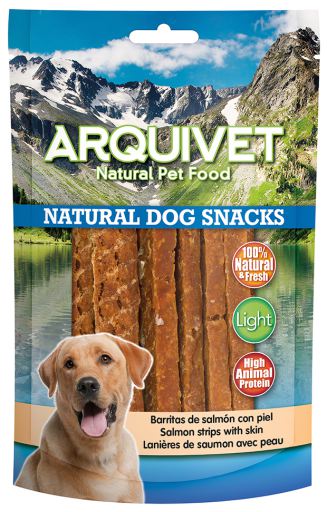 ARQUIVET SALMON STRIPS WITH SKIN 100G