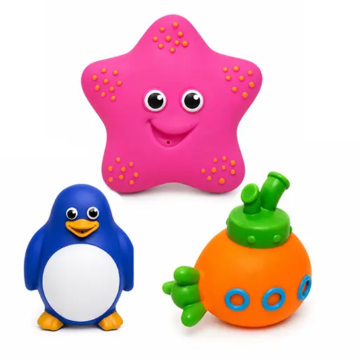 Cute Squeaky Pet Toy Collection – Penguin, Starfish & Submarine