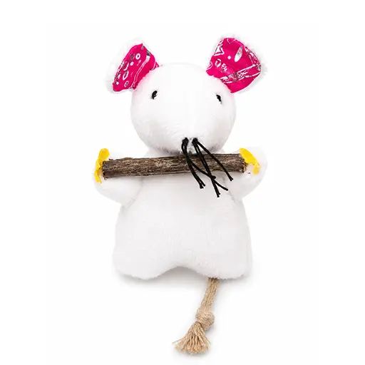 Plush Mouse with Catnip Stick Cat Toy
