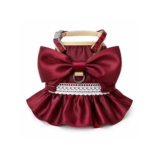 Elegant Satin Harness Dress for Dogs & Cats