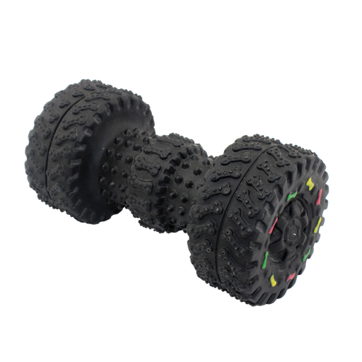 [PT0105] BB Dog Toy Dumbbell with Tires & Squeaker – 15cm