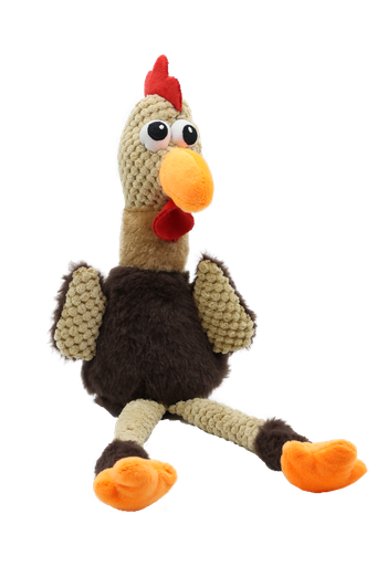 [PT0206] BB Dog Toy – Sitting Rooster with Squeaker (46.5x15cm)