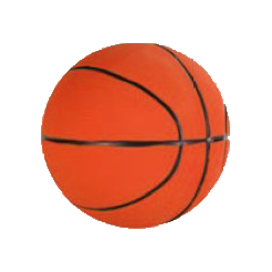 [PT0106-A (Orange Basketball)] BB Dog Toy – Latex Ball with Squeaker (13cm, Orange Basketball)