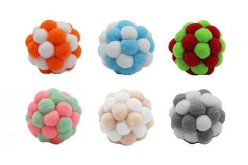[PT0144] BB Cat Toy Flexible Plush Ball With Bell 4.5 cm