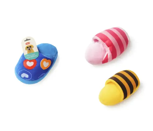 Plush Slipper Pet Toy with Squeaker