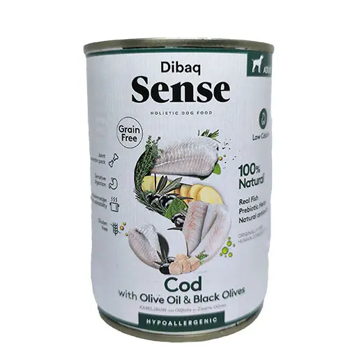 Dibaq-Sense-Grain-Free-Dog-Cod-with-Olive-Oil-&-Black-Olives-380gr