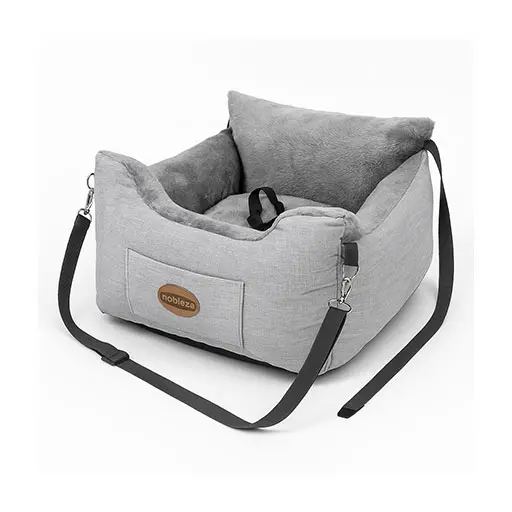 Premium Pet Car Seat Bed – Light Grey (Travel Safety & Comfort)