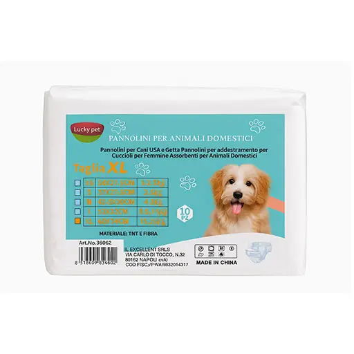 Pet Disposable Dog Diapers – XL (60 × 34 cm) | 10 pcs