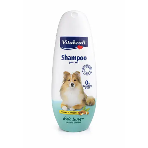 Vitakraft Long Coat Dog Shampoo with Almond & Olive Oil (Alcohol-Free) 250ml